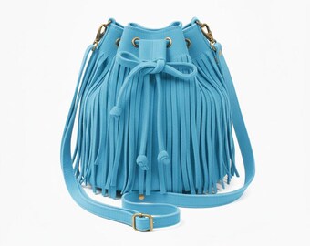 Bohemian Suede Fringe Bag: Genuine Leather Seal Bag