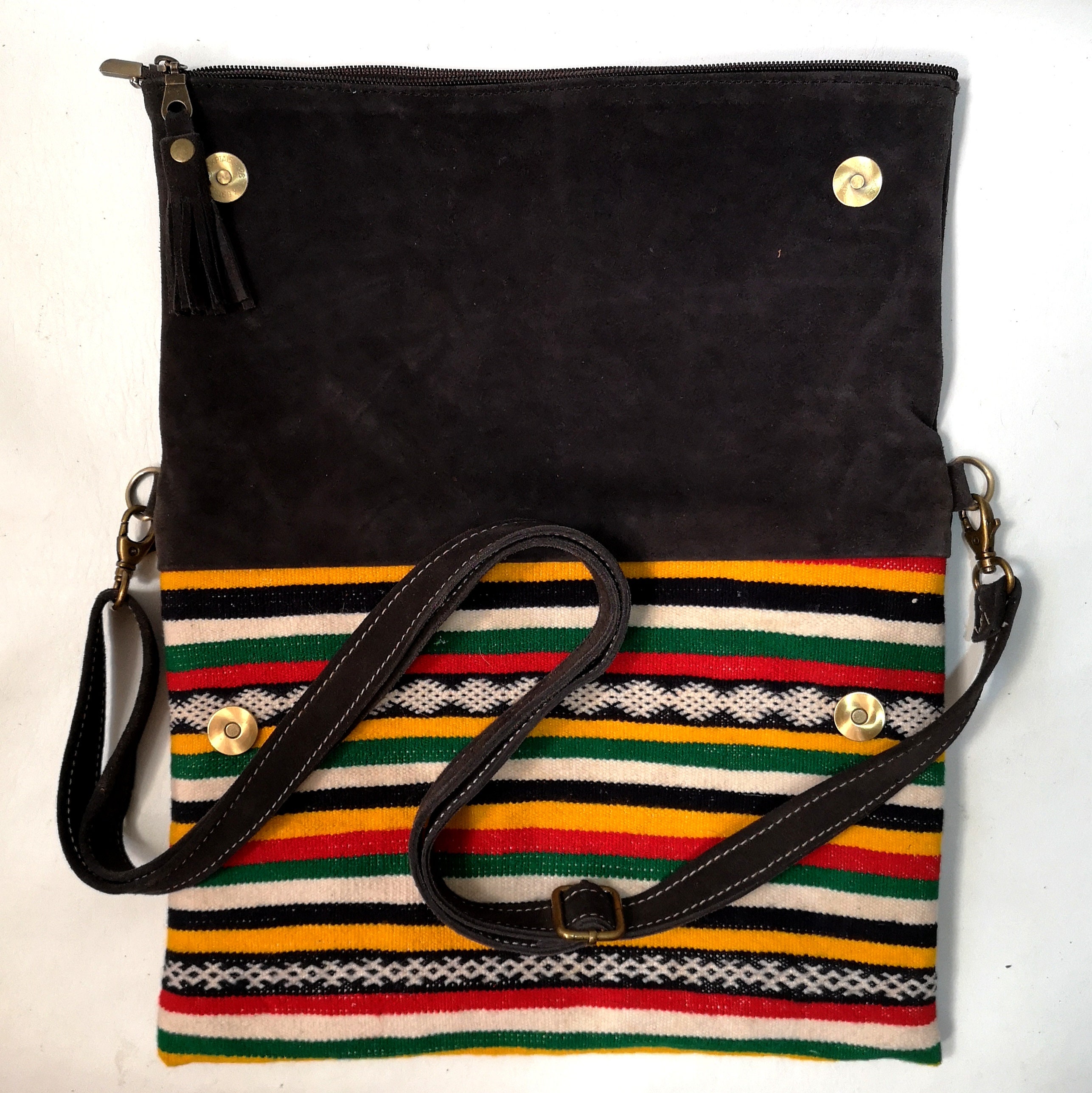 Suede With Fabric Crossbody Bag/handmade Gray Suede Etsy UK