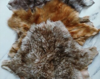 3 pieces of soft shearling lamb, approx 20&quot;X13&quot; ea,  hair on hide, partial skins, natural beige, brown, animal fur, leather skins, scraps,
