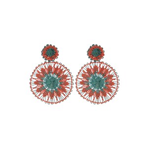 Earrings Yasy 5 cm - embroidery hoop earring for wedding bride