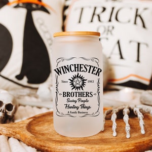 Supernatural, Winchester Bros, glass can, glass beer can, SPN cup