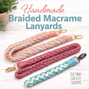 Braided Macrame Lanyard: Boho ID Badge Holder with Swivel Clasp