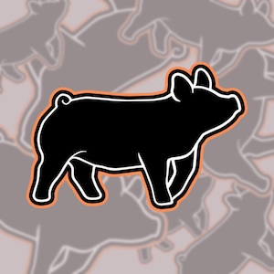 Show Pig Sticker, Show Pig Decal, Show Pig Sticker for Water Bottle, Show Pig Vinyl Sticker