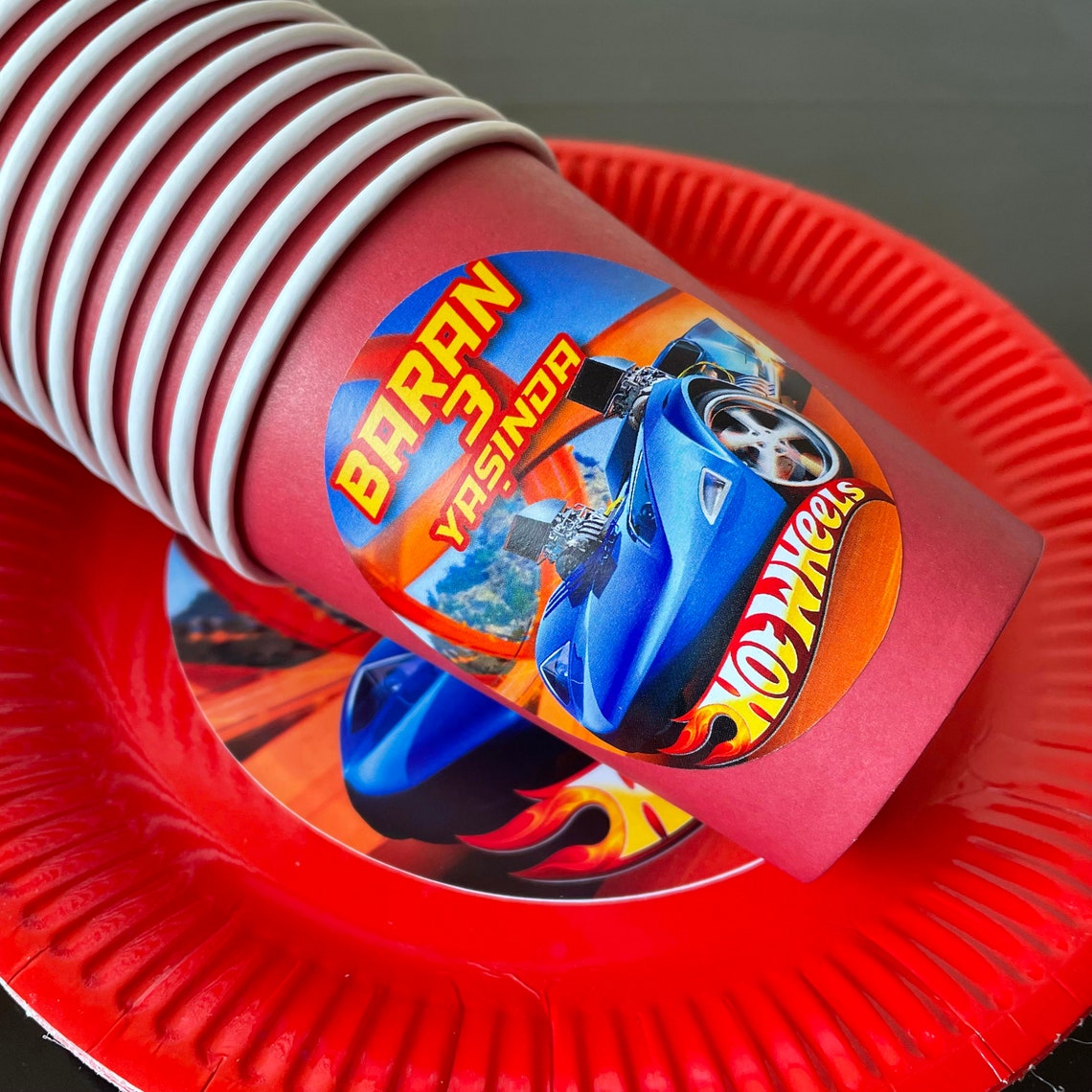 Hot Wheels Party Tableware Hot Wheels Birthday Personalized Etsy
