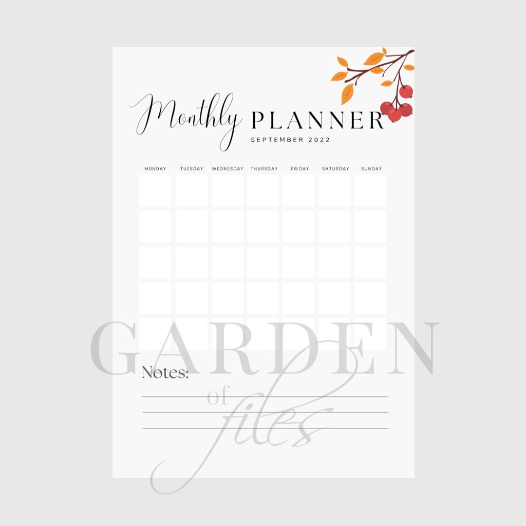 Monthly Calendar Autumn Calendar Fall Calendar September October Monthly Calendar Autumn Calendar Fall Calendar September October