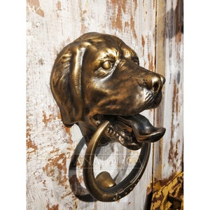 Dog Door knocker,Labrador,Solid Brass,Large,7.9 inches, Labrador Retriever Head,Front Door Ornament Antique Bronze