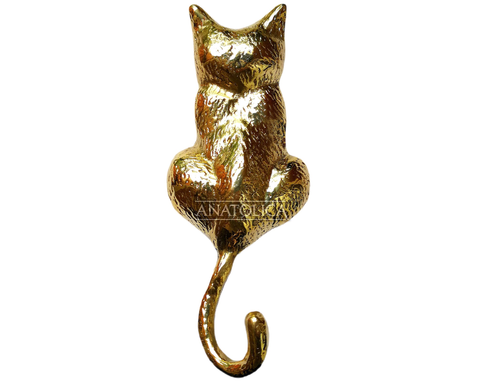 Cat Door Knocker Solid Brass 6.11 Inches Polished Brass Etsy