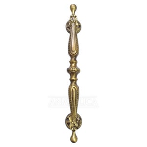 Antique Solid Brass Ornate Door Pull Handle 13.80 inches  Black 35cm 2.61 lb