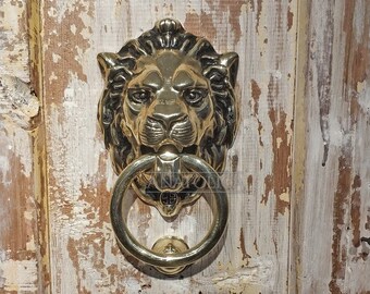 Anatolica Longhorn Steer Head Door Knocker, Solid Brass, 6.7