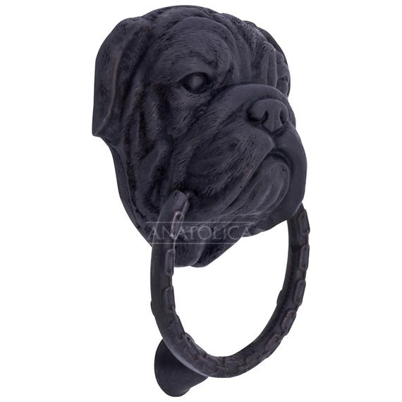 Anatolica Bulldog Door Knocker, 7.1 Inches, Solid Brass, Heavy 2.4
