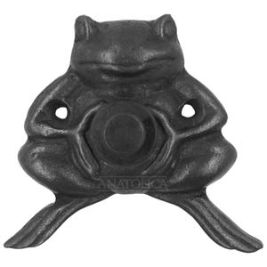 Anatolica  Brass Frog Chime Push Button, Decorative Door Bell , Unlacquered Finish