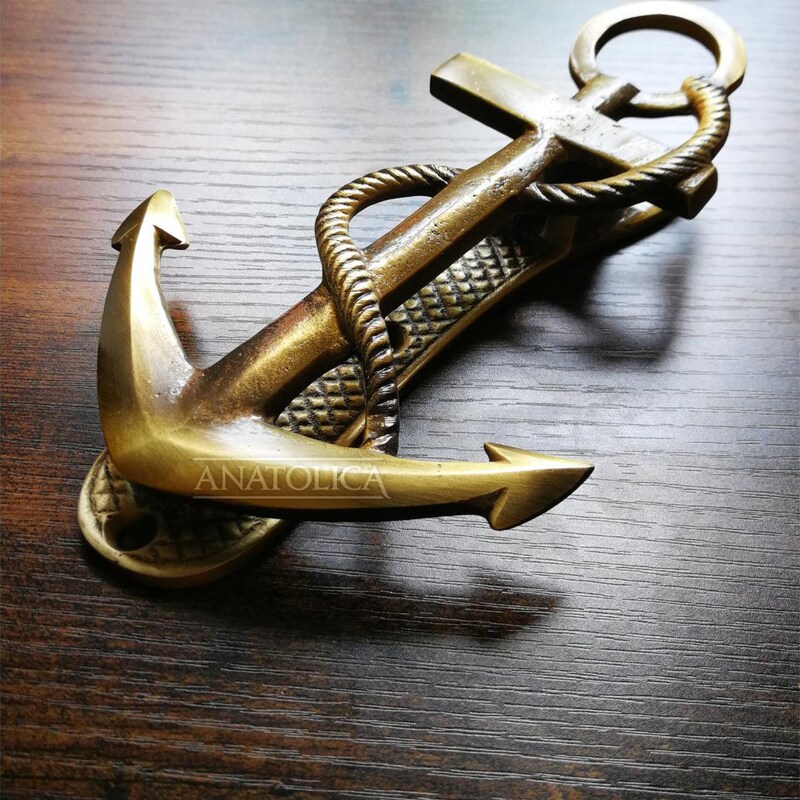 Brown Cast Iron Home Decor CAST IRON ANCHOR DOOR KNOCKER With Antique Finish Wrought Iron Anchor