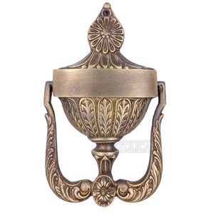 XLarge Classical Regency Style Brass Door Knocker 8.3 inches Tall Antique Bronze