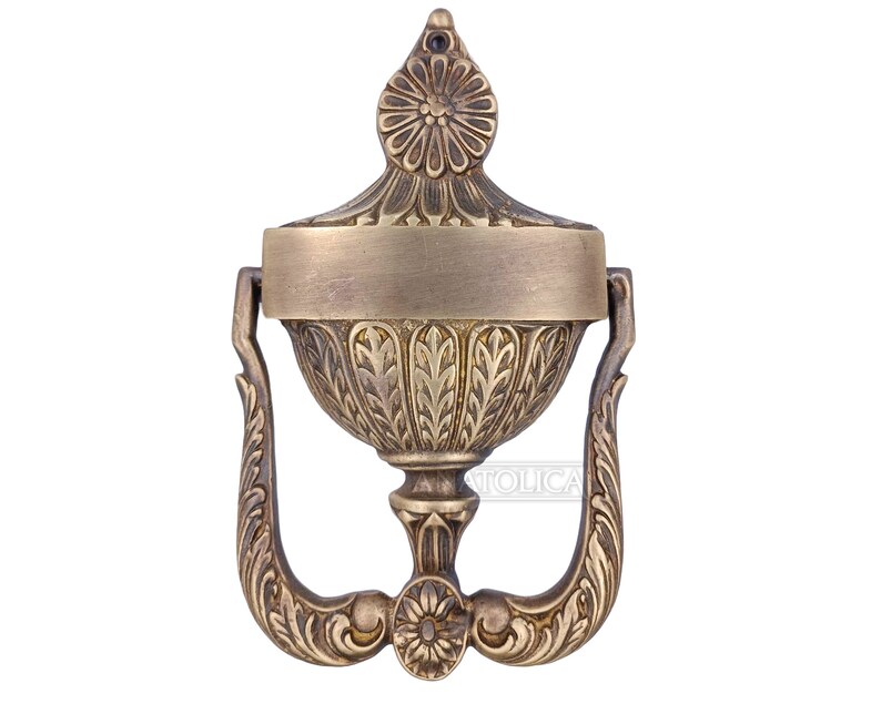 XLarge Classical Regency Style Brass Door Knocker 8.3 inches Tall Antique Bronze