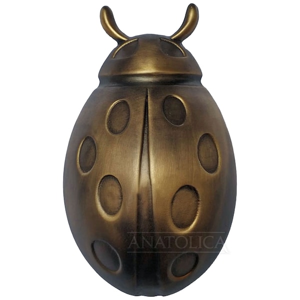 Aldaba de puerta Anatolica con forma de mariquita, de latón macizo, 12,7 cm de altura.