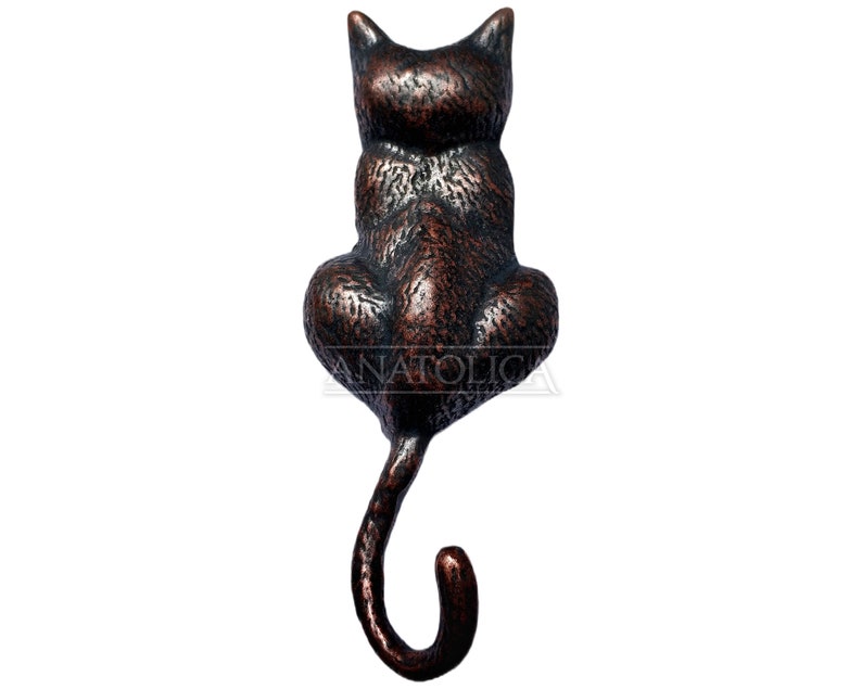 Cat Door Knocker Solid Brass 6.11 Inches Antique Copper Etsy