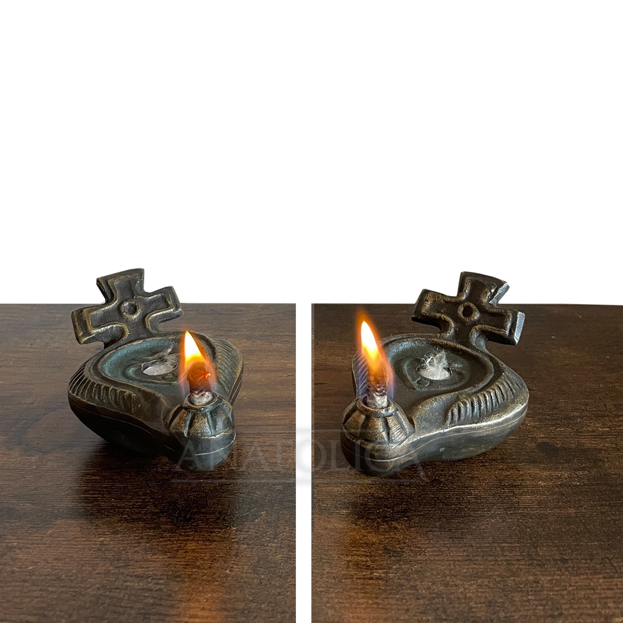 Roman Byzantine Biblical Oil Lamp With Cross Handle Set of 2 - Etsy