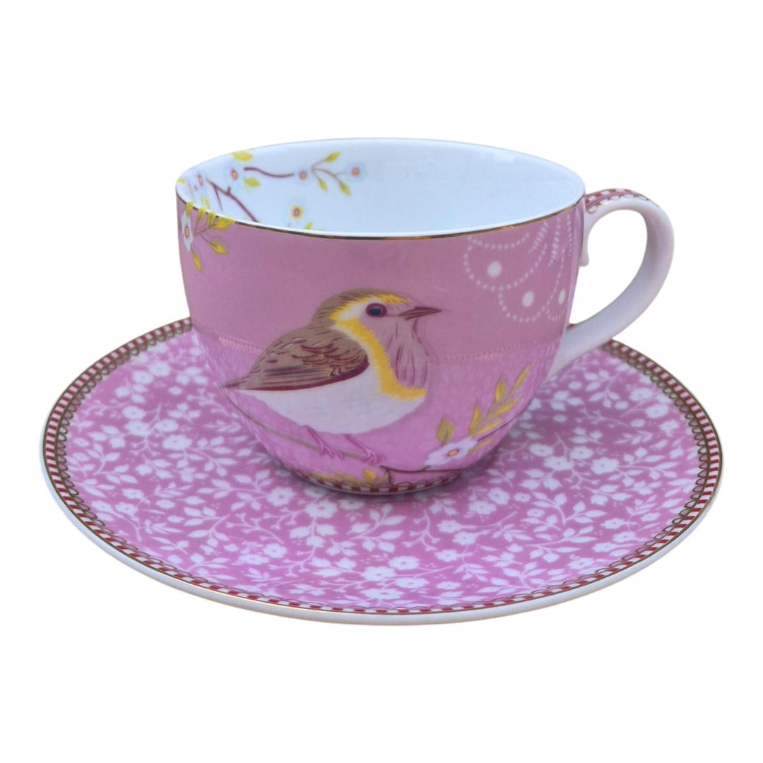 Pip Studio Early Bird Pink Porcelain Teacup and Saucer - Etsy