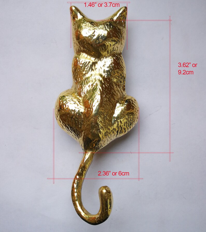 Cat Door Knocker Solid Brass 6.11 Inches Antique Copper Etsy