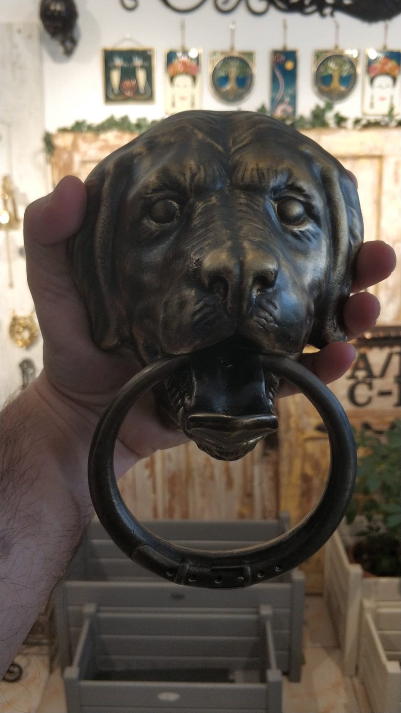 Dog Door knocker,Labrador,Solid Brass,Large,7.9 inches, Labrador Retriever Head,Front Door Ornament image 6