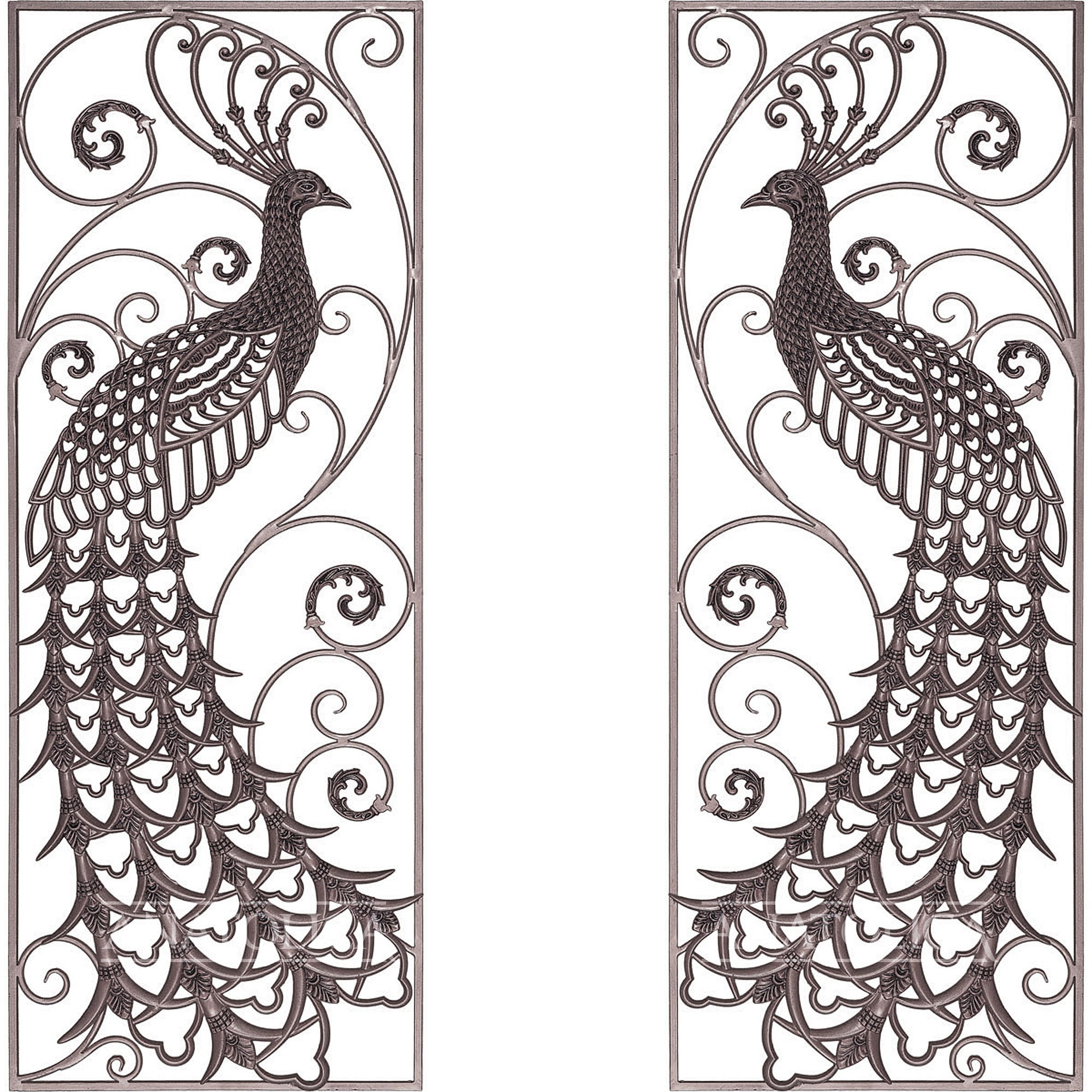 Peacock Iron Wall Decor,160x60cm,door Gate Insert,wrought Iron