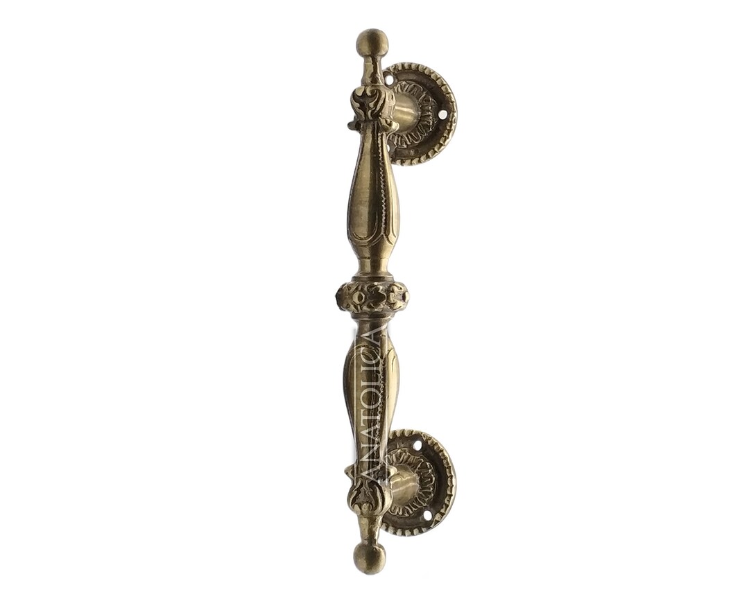 Antique Solid Brass Ornate Door Pull Handle 9.25 Inches Etsy