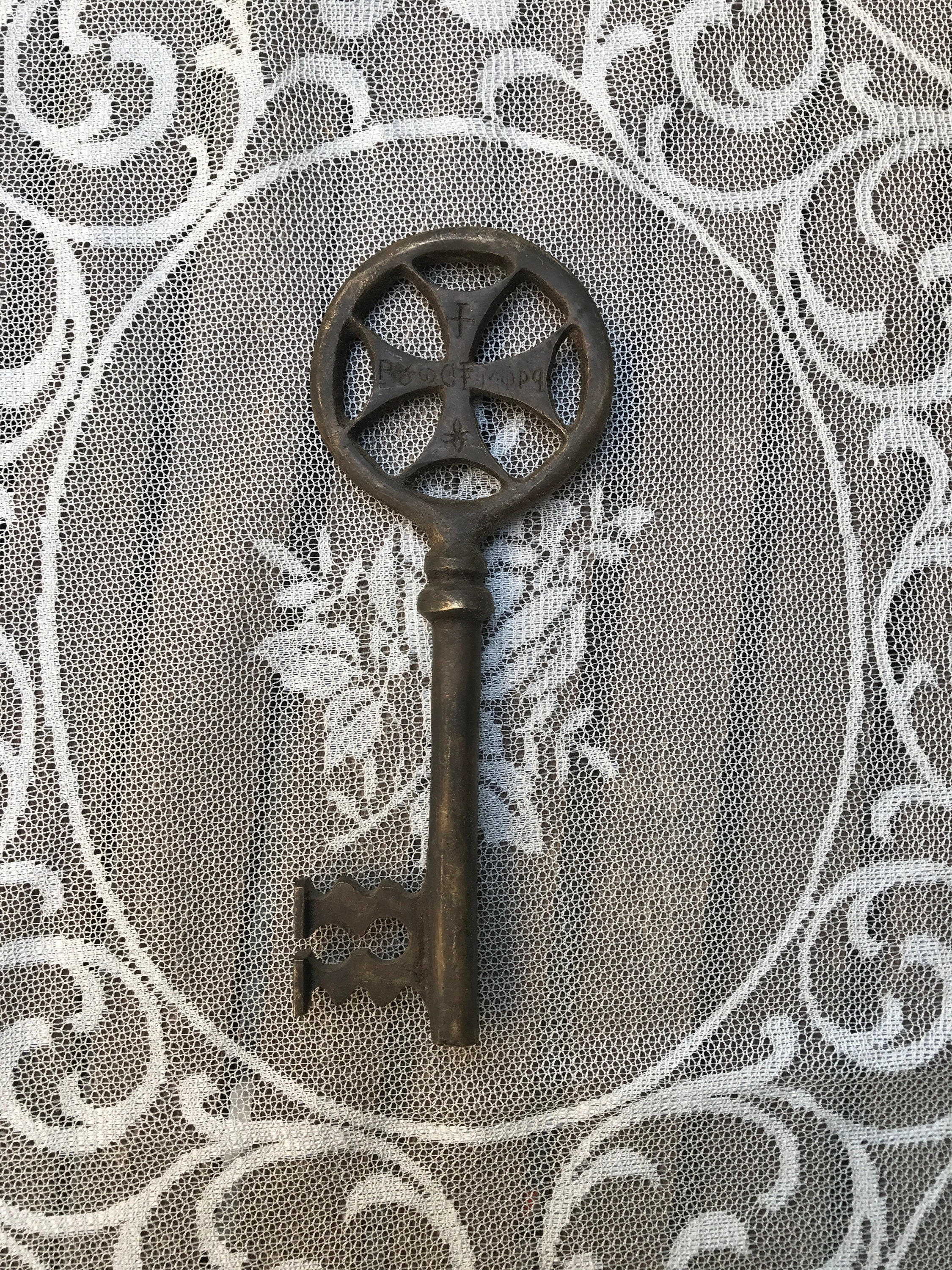 Maltese Cross Skeleton Key Large 6.37 Inches Solid Brass Engraved ...