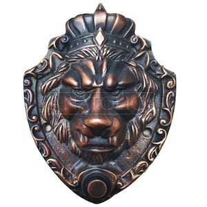 Chime Push Button,Wired  Doorbell,Brass Crowned Lion,Vintage Decorative Door Bell
