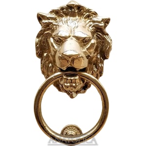 Large Regency Lion Brass Door Knocker 7.5 inches