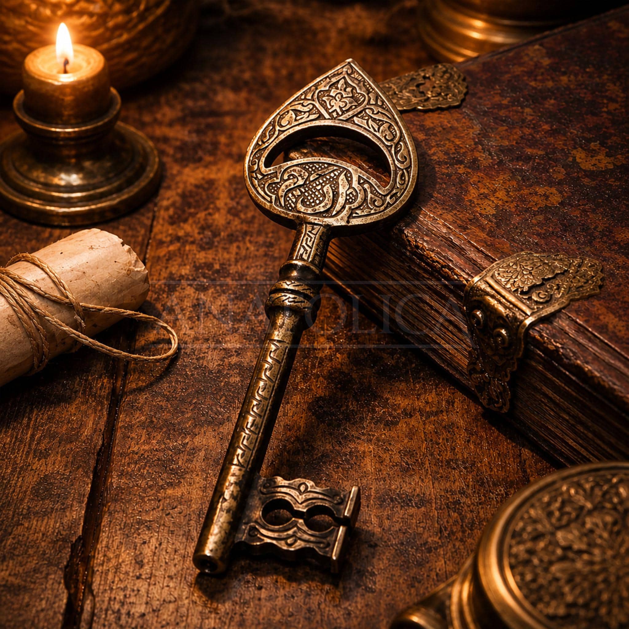 Handcrafted Brass Antique Style Decorative Key Large Replica