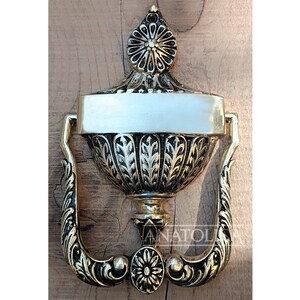 XLarge Classical Regency Style Brass Door Knocker 8.3 inches Tall Antique Brass