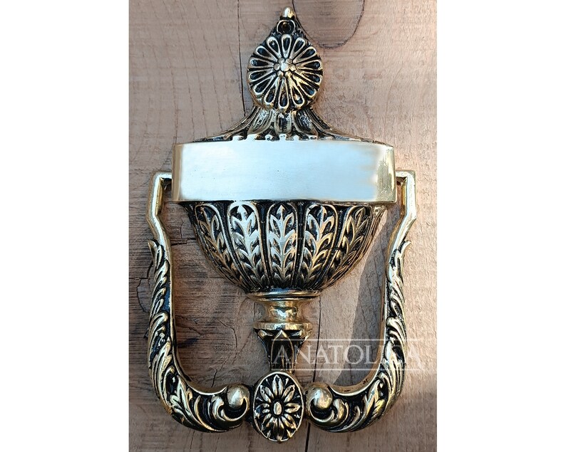 XLarge Classical Regency Style Brass Door Knocker 8.3 inches Tall Antique Brass