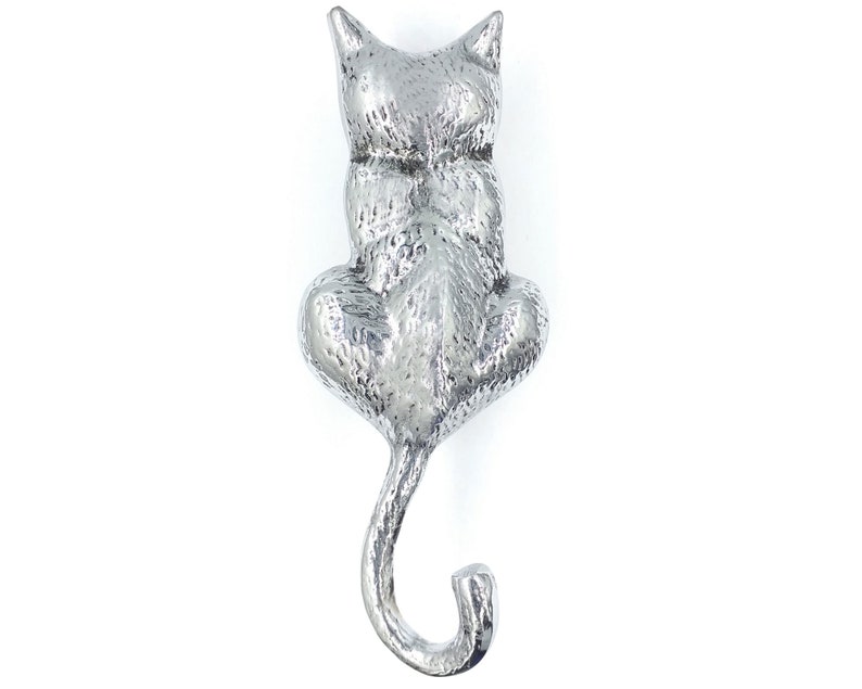 Cat Door Knocker Solid Brass 6.11 Inches Antique Silver Etsy