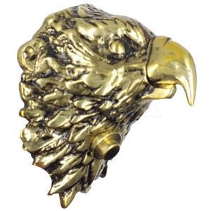Anatolica  Brass Eagle Head Chime Push Button, Decorative Doorbell Ringer Button Replacement , Unlacquered Finish