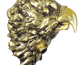 Anatolica  Brass Eagle Head Chime Push Button, Decorative Doorbell Ringer Button Replacement , Unlacquered Finish