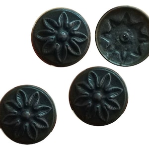 Antique  Clavos Door Stud 4Pcs Round 2.2&quot;  Solid Brass Floral Design  55mm