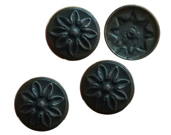 Antique  Clavos Door Stud 4Pcs Round 2.2&quot;  Solid Brass Floral Design  55mm
