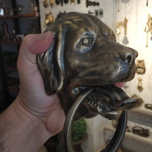 Dog Door knocker,Labrador,Solid Brass,Large,7.9 inches, Labrador Retriever Head,Front Door Ornament image 7