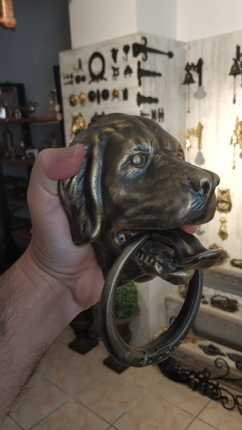 Dog Door knocker,Labrador,Solid Brass,Large,7.9 inches, Labrador Retriever Head,Front Door Ornament image 7