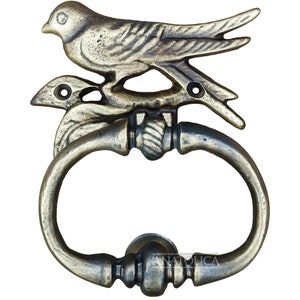 Anatolica Brass Bird Door Knocker,6.3  inches Tall, Unlaquared Finish