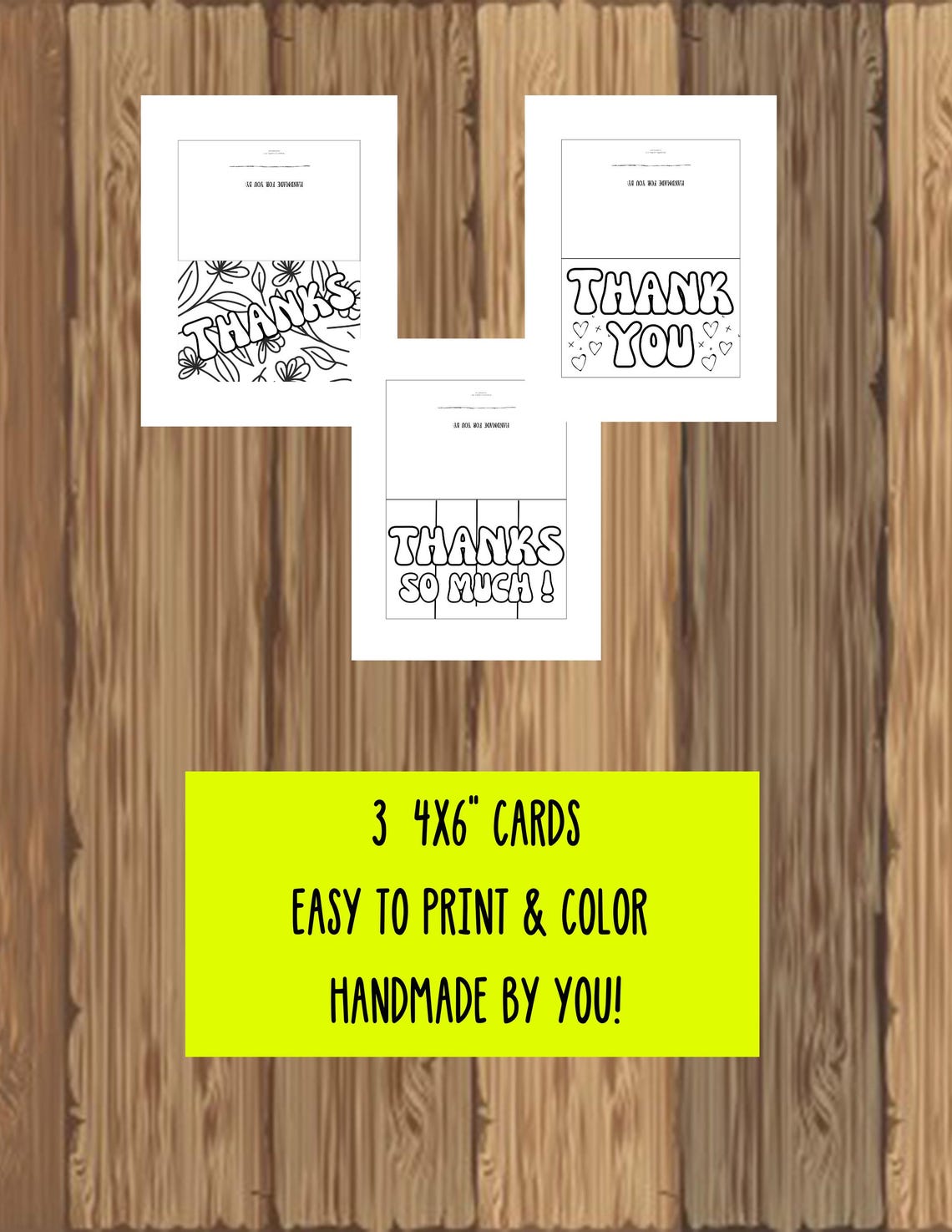 Digital Thank You Cards to Color for Kids of All Ages, Coloring Fun to ...