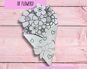 DIY Flower Bouquet Card: Printable Mother's Day Craft (PDF)