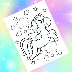 Unicorn coloring pages, Cute unicorn coloring pages to download and print at home, Digital unicorns to color, Magical fun for kids