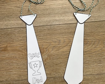 Digital Father's Day Wearable Tie craft, Download, Print, and color tie for Dad or Grandpa, 2 ties included, each measures 10.25", 1 PDF