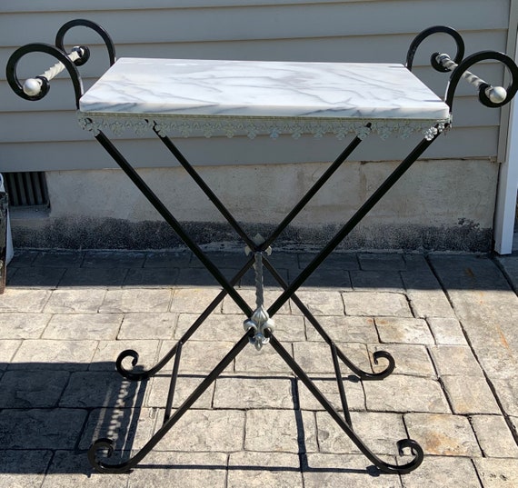 Antique Wrought Iron Marble Top Pastry Table Bakers Table. Etsy