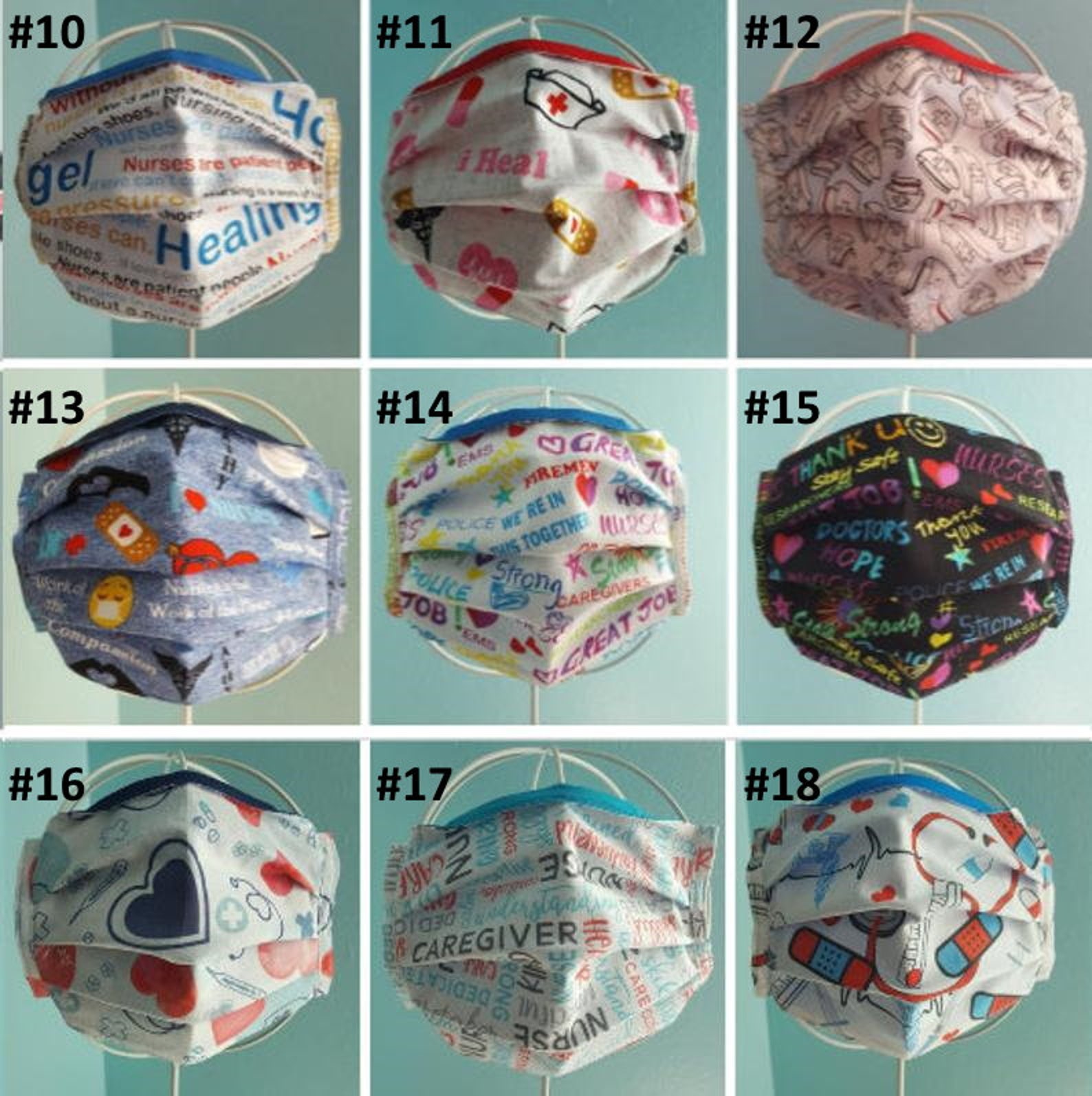 Face Masks Nurse Medical Heartbeat Heroes Embroidery Etsy