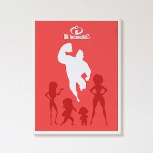 Incredibili Minimalista Poster Stampa Pixar