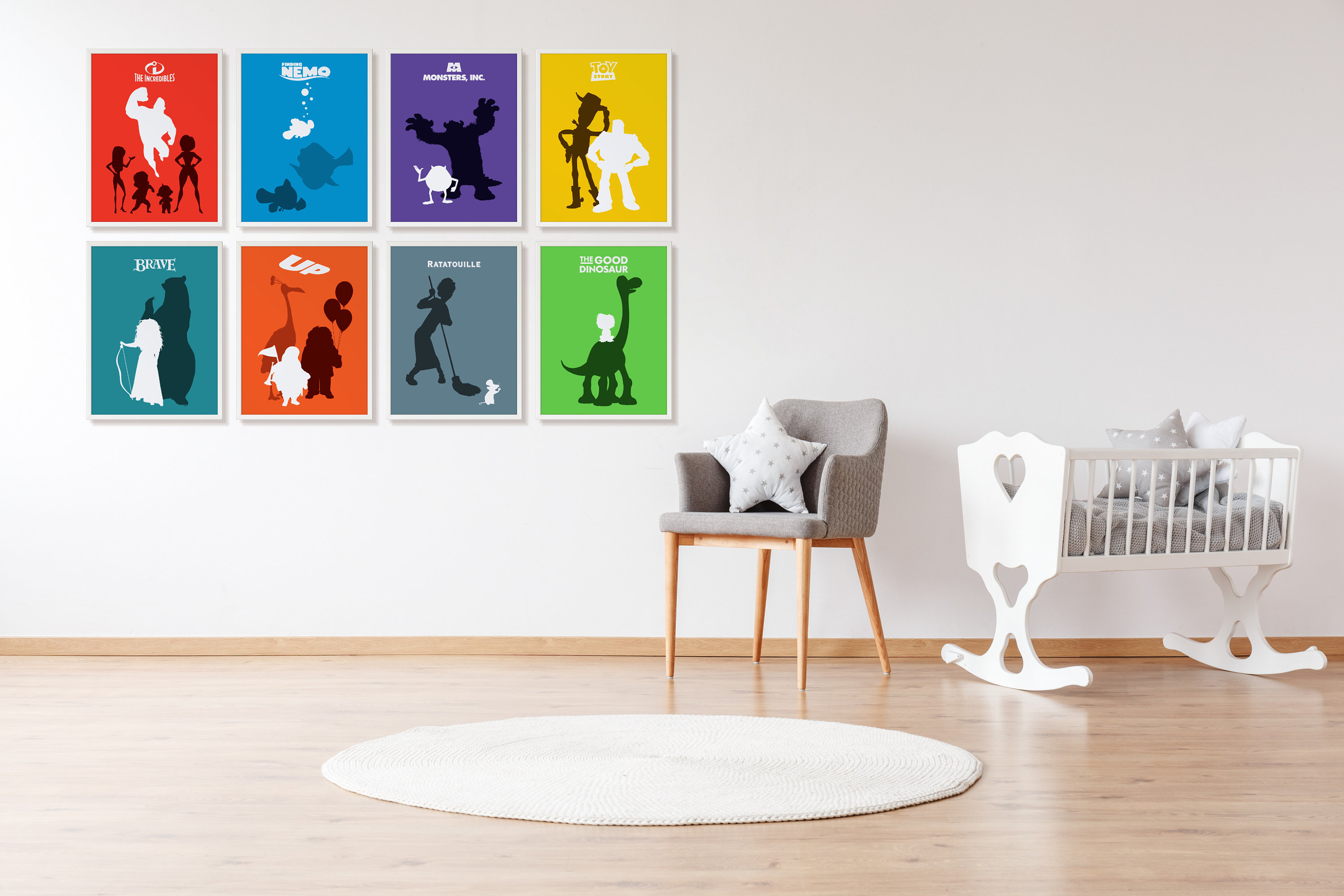 Pixar Poster-Set, Druck, digitaler Download, Spielzeug Geschichte, Monsters Inc, die Unglaublichen, Ratatouille, up, Mutig, finden Nemo, der gute Dinosaurier