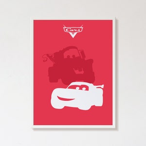 Autos minimalistischepostern Druck Pixar