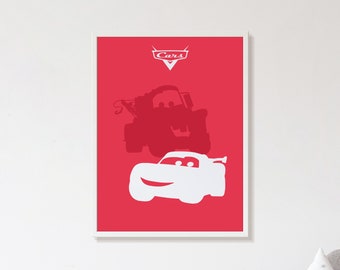 Autos minimalistischepostern Druck Pixar
